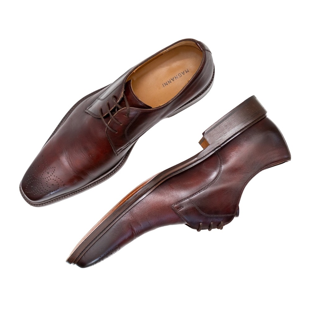 Magnanni 'Gerardo' Medallion Toe Derby Brown Men's Size US 12 UK 11 EU 45